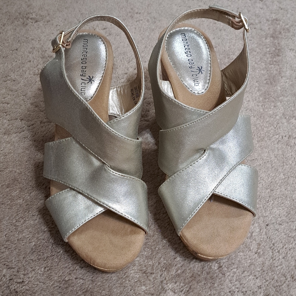 Montego Bay Club Soft Gold Platform Wedges